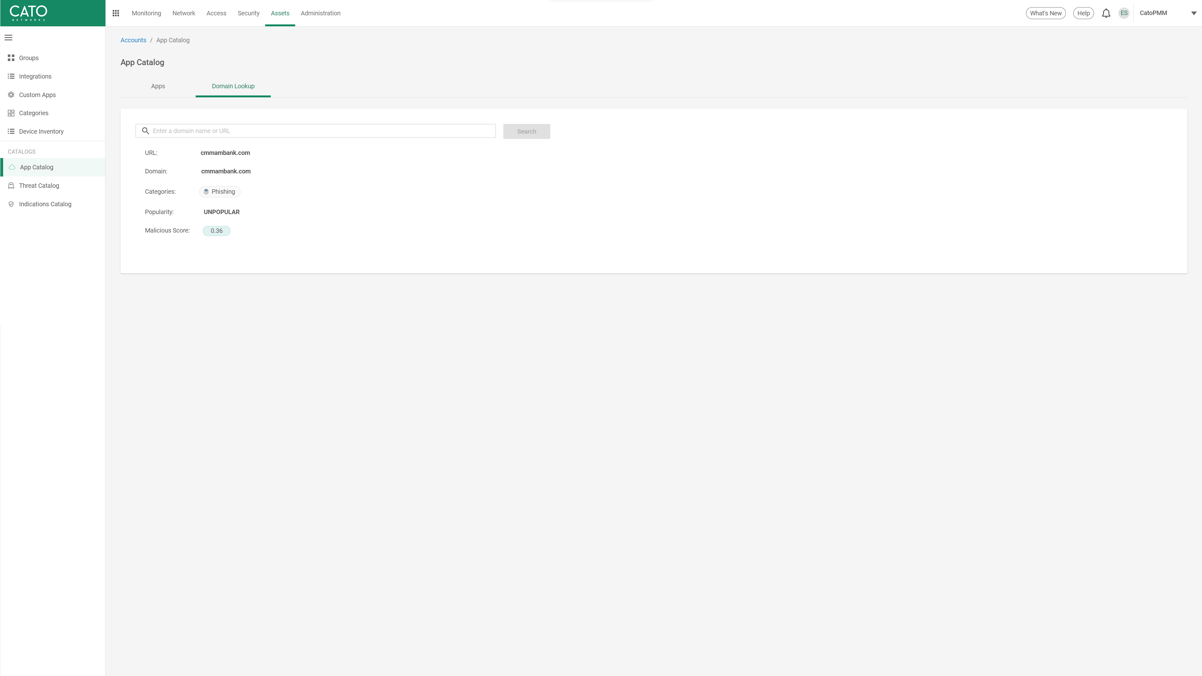 Domain Categorization Lookup Tool