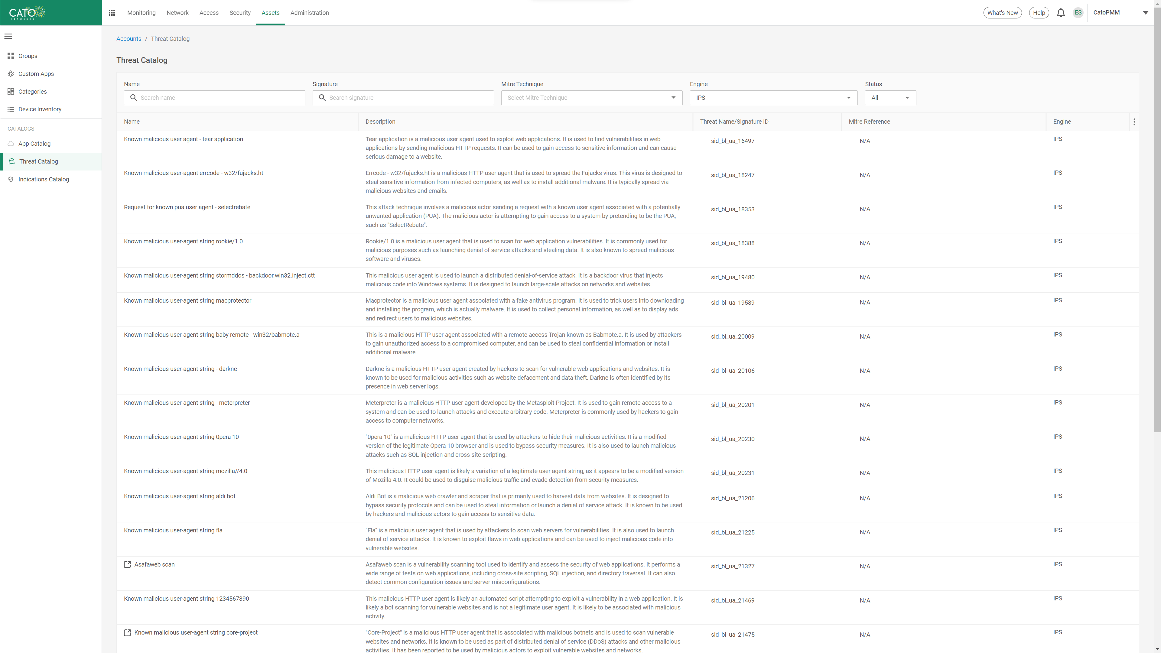 IPS Management Page